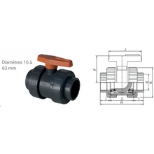 Vanne BI-STOP à coller - Joints FPM 1280-1270