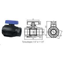 Vanne Tekplass 1/4 de tour PARV avec 2 prises de purge (Type L) - 3730F
