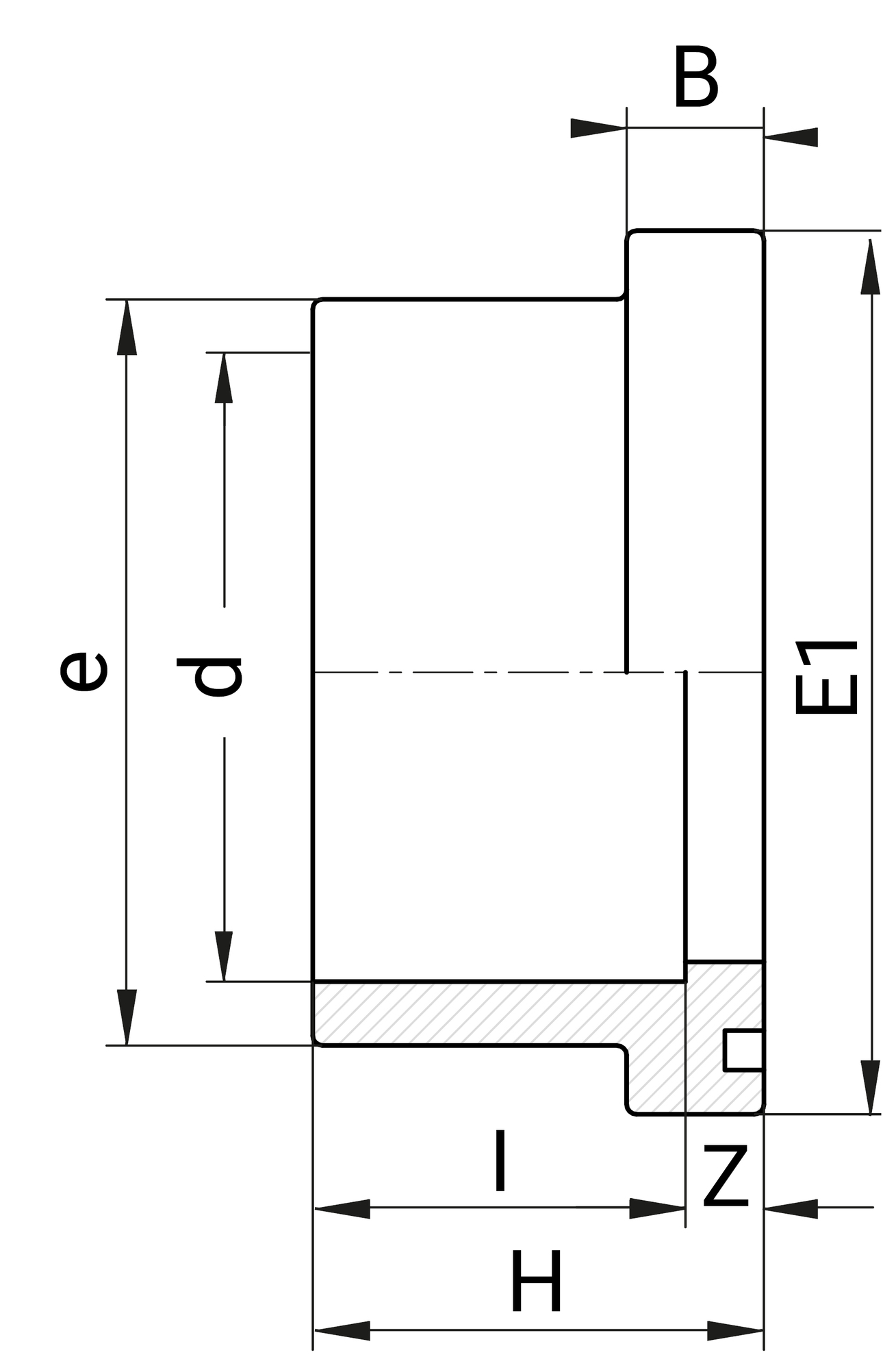 Schéma du 'Collet PVC - Joint torique non fourni' Schéma de la référence