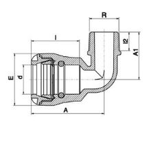 Coude à 90° -  Dérivation filetée laiton 10770