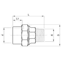 Manchon union PVC-Laiton - Femelle à coller sur d - Fileté sur R 12223