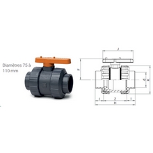 Vanne BI-STOP à coller - Joints EPDM 1250-1240