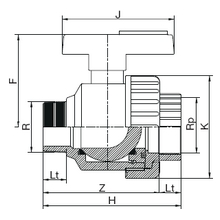 Vanne simple union filetée x taraudée - Joints EPDM 1361