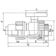 Vanne simple union compression x taraudée - Joints EPDM 1379