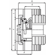 Vanne à clapet de pied à coller - Joints FPM 1600