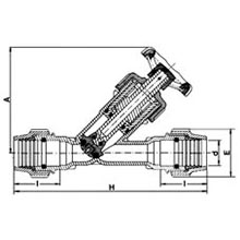 Robinet à soupape oblique - Embouts à compression - Joints NBR 3046