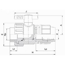 Vanne 1/4 de tour - Taraudée x compression 3603