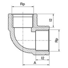 Coude à 90° taraudé 5057