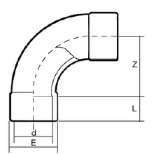 Courbe à 90° à coller 5550