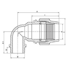 Coude à 90° avec dérivation filetée 7850