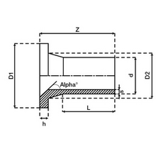 Collet à embout long pour vanne papillon - PE100 SDR17 9037