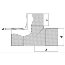 Té à 90° à embouts mâles - PE100 SDR7,4 9049