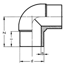 Coude à 90° à embouts mâles - PE100 SDR17 9057