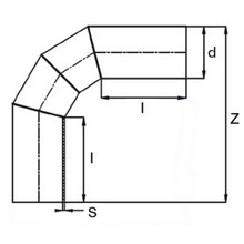 Coude à 90° à embouts mâles (Segments) - PE100 SDR11 90581