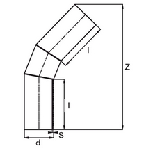 Coude à 45° à embouts mâles - PE100 SDR17 (Segments) 90671