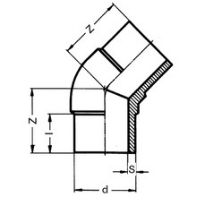 Coude à 45° à embouts mâles - PE100 SDR17 9067