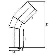 Coude à 45° à embouts mâles - PE100 SDR11 (Segments) 90681