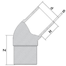 Coude à 45° à embouts mâles - PE100 SDR7,4 9069