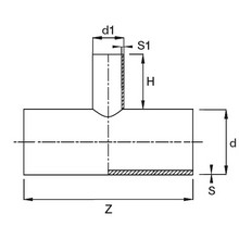 Té à 90° réduit à embouts mâles (segments) - PE100 SDR17 91471