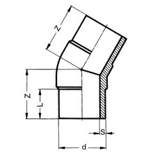 Coude à 30° à embouts mâles - PE100 SDR17 9537