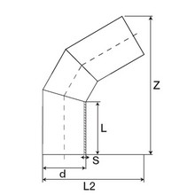 Coude à 60° à embouts mâles - PE100 SDR17 (Segments) 95671.