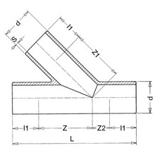 Té à 45° à embouts mâles - PE100 SDR17 9647