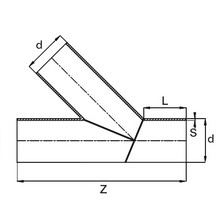 Té à 45° à embouts mâles (Segments) - PE100 SDR11 96481