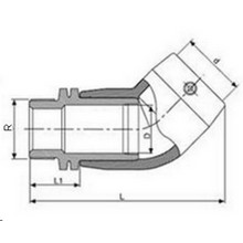 Coude de transition 45° - Filetage en PE100 9764